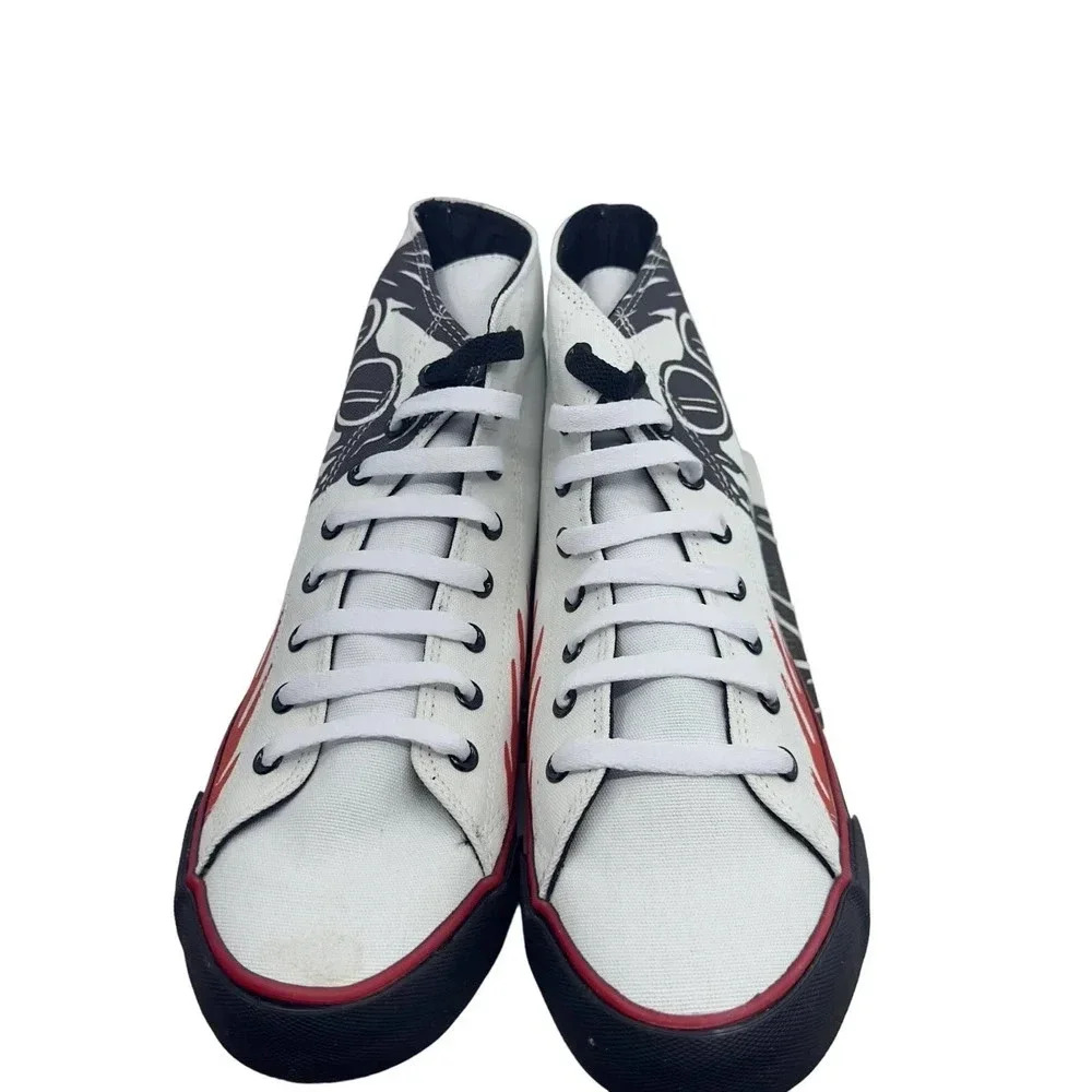 Blanx Mens Blanx Erre Fire Canvas Sneakers High Top White/Black Size 9.5 187155 - Picture 2 of 7